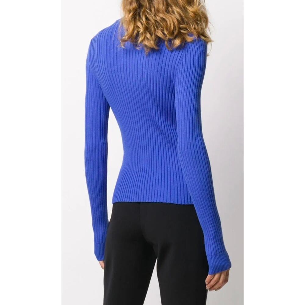 Wolford Concordia Ribbed Knit Zip Cardigan Blue XS - Picture 15 of 16